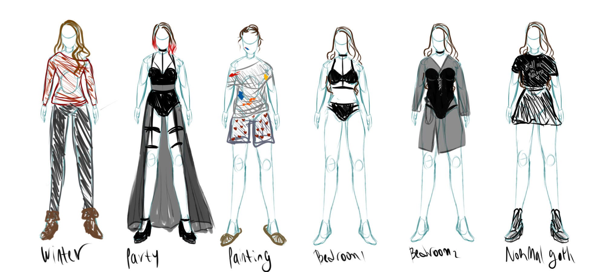 Natalie Outfit Exploration for Abandoned Webcomic Project